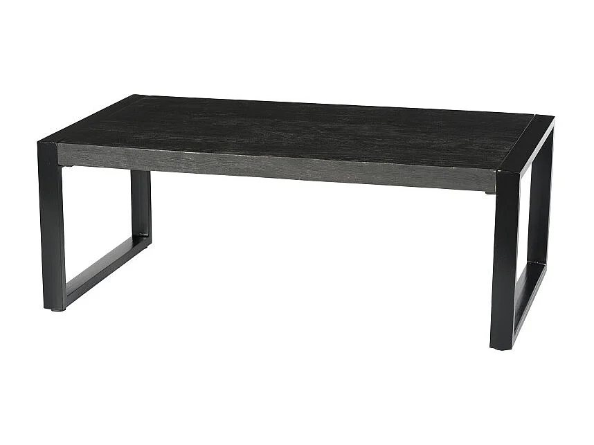 LUZ-Table basse Rectangle en bois massif noir