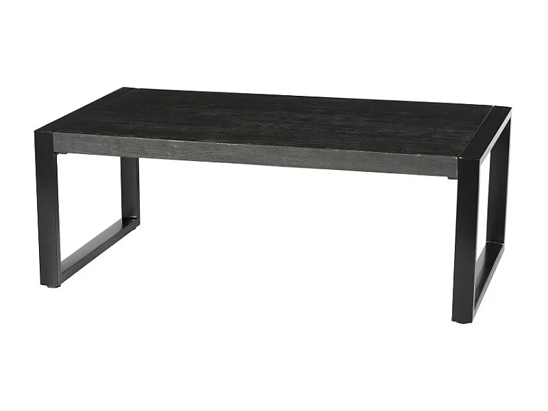 LUZ-Table basse Rectangle en bois massif noir