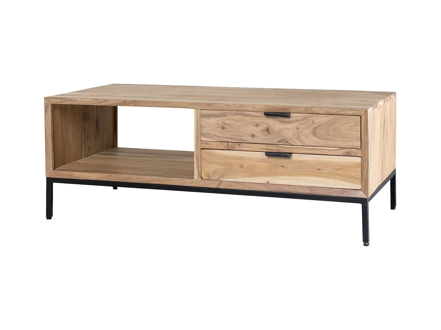 URBAN-Table basse 2 tiroirs en bois massif
