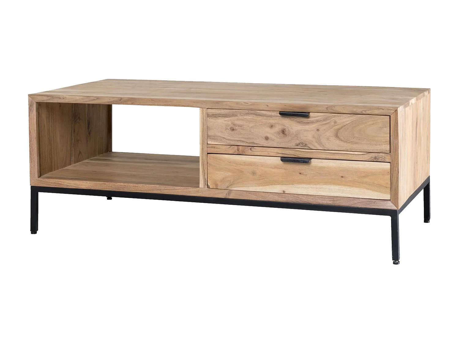 URBAN-Table basse 2 tiroirs en bois massif