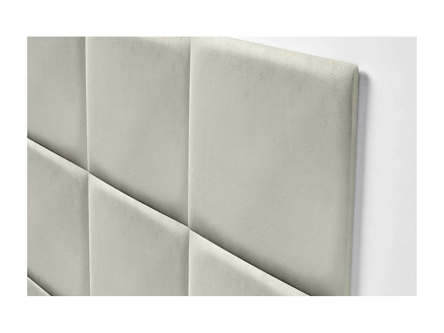 DHOME Tête delit Tapissée en velours de qualité supérieure composée de panneaux autocollants interchangeables pour chambre  (beige, 220 cm)