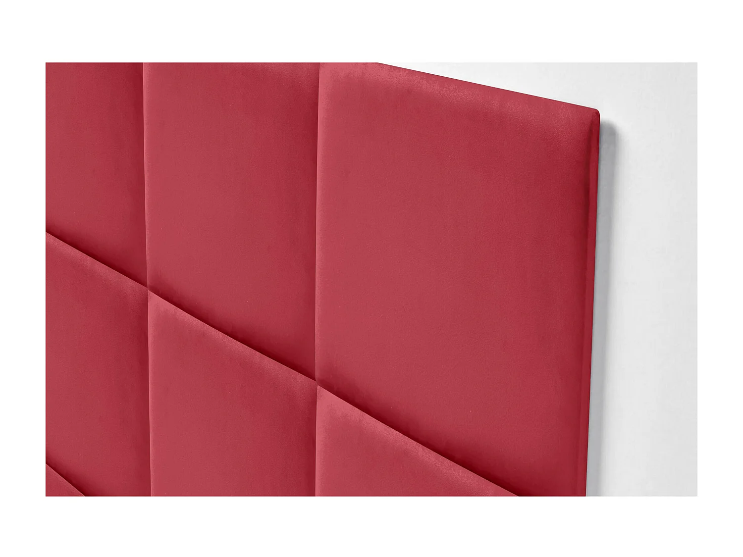 DHOME Tête delit Tapissée en velours de qualité supérieure composée de panneaux autocollants interchangeables pour chambre  (rouge, 95 cm)