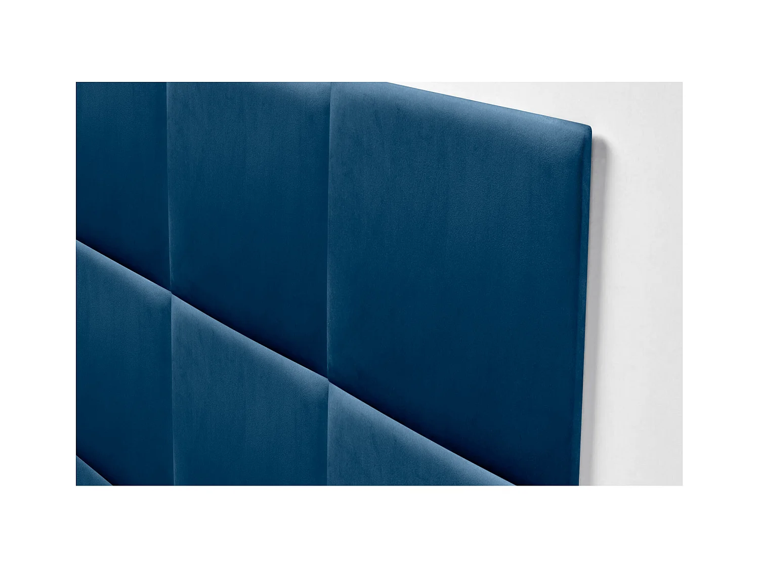 DHOME Premium fluwelen gestoffeerd hoofdeinde samengesteld uit verwisselbare zelfklevende panelen Luxe slaapkamer opgevuld (blauw, 150cm)