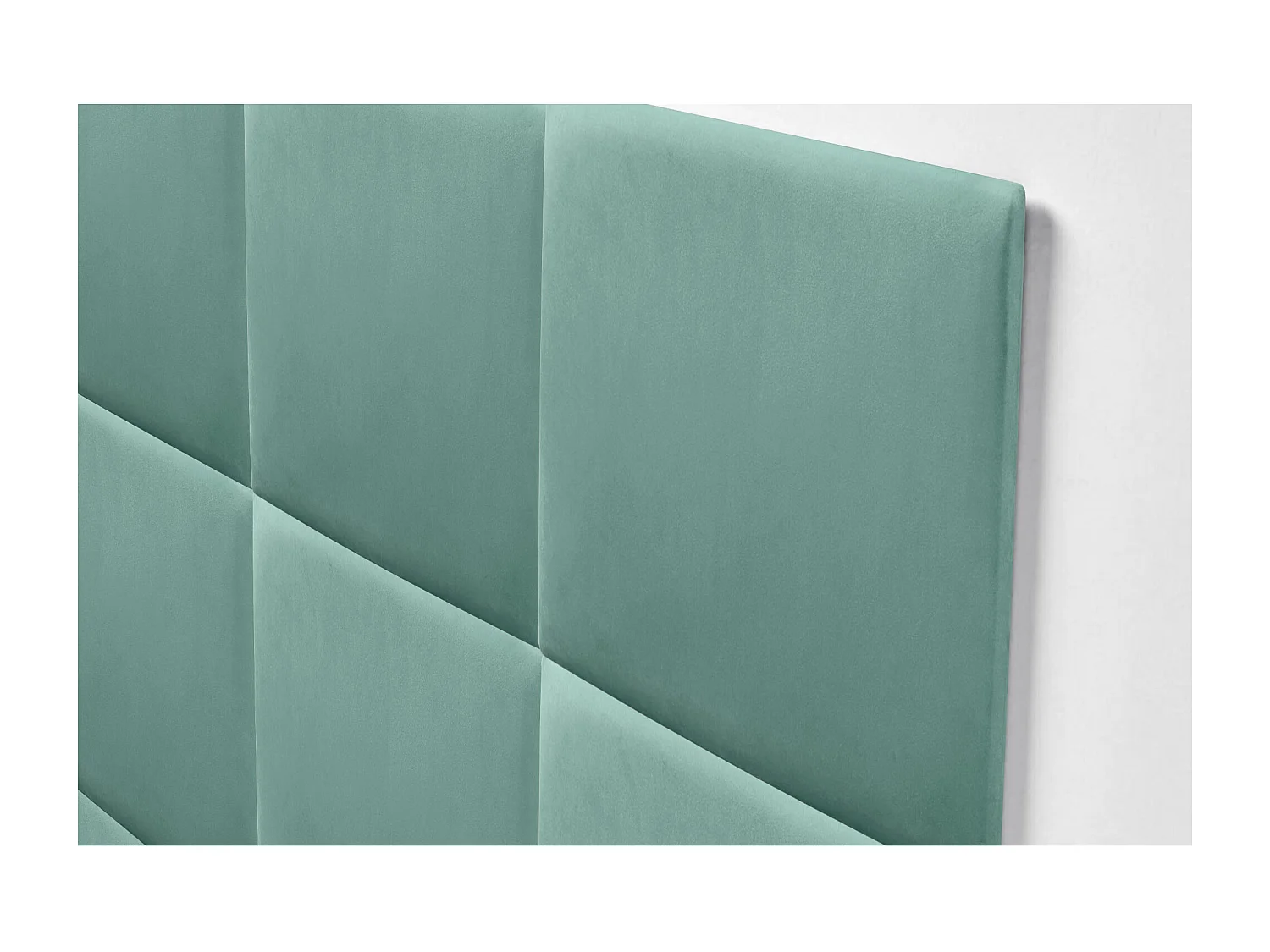DHOME Tête delit Tapissée en velours de qualité supérieure composée de panneaux autocollants interchangeables pour chambre  (turquoise, 95 cm)