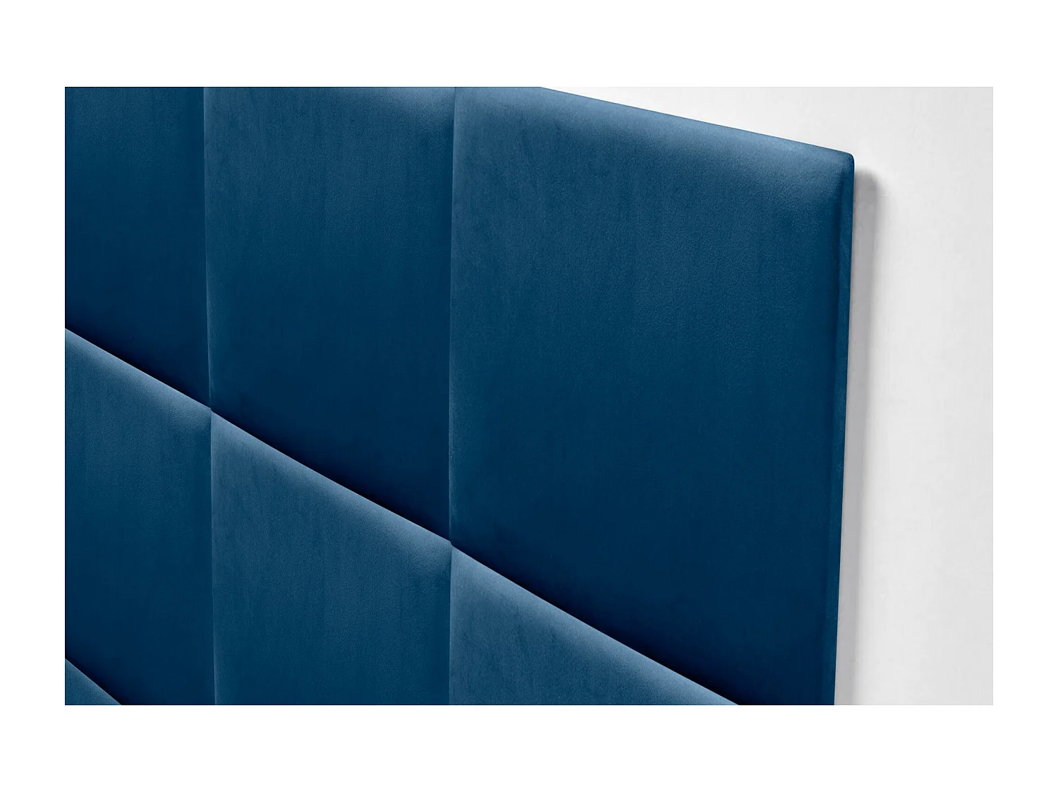 DHOME Tête delit Tapissée en velours de qualité supérieure composée de panneaux autocollants interchangeables pour chambre  (bleu, 105 cm)