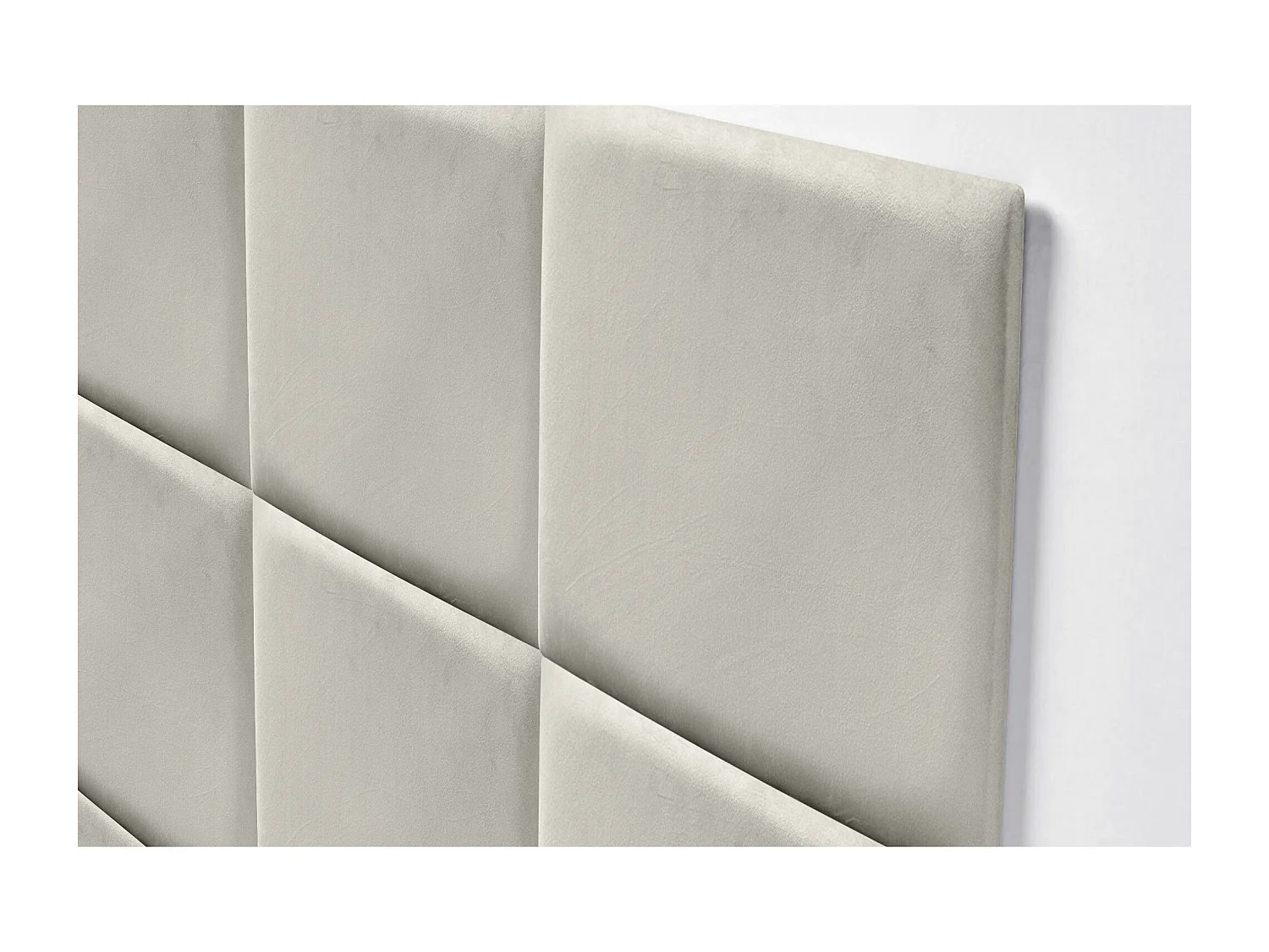 DHOME Tête delit Tapissée en velours de qualité supérieure composée de panneaux autocollants interchangeables pour chambre  (beige, 160 cm)