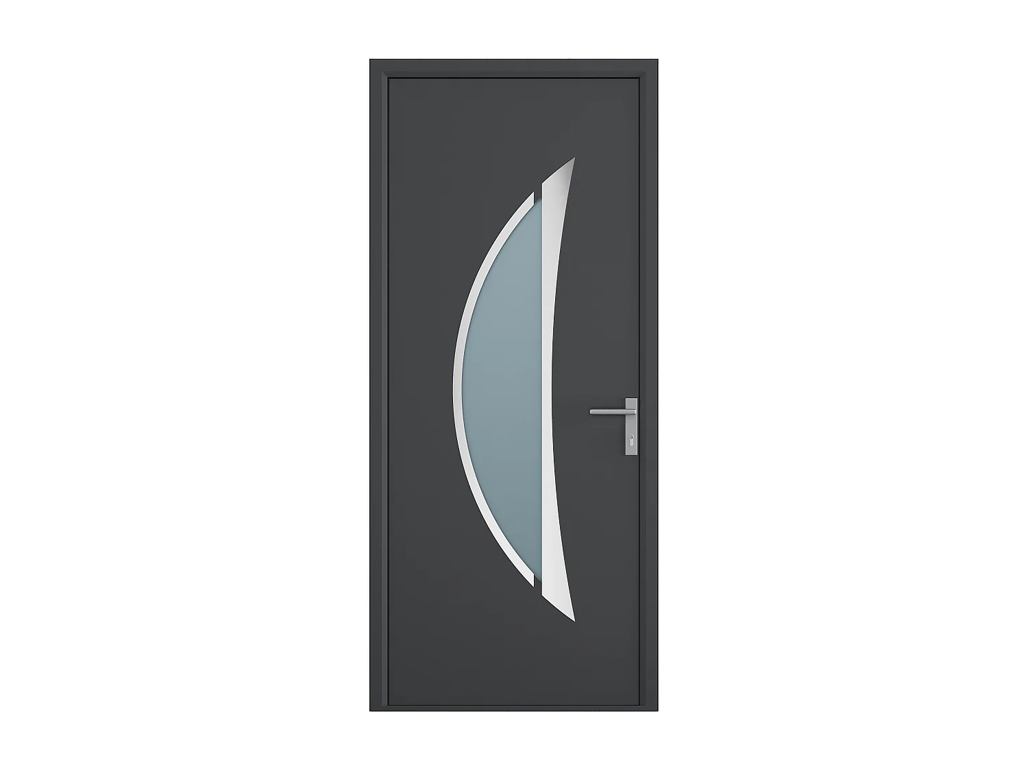 Voordeur van aluminium H218 x L96 cm, antraciet - Duwt links open - DATELO