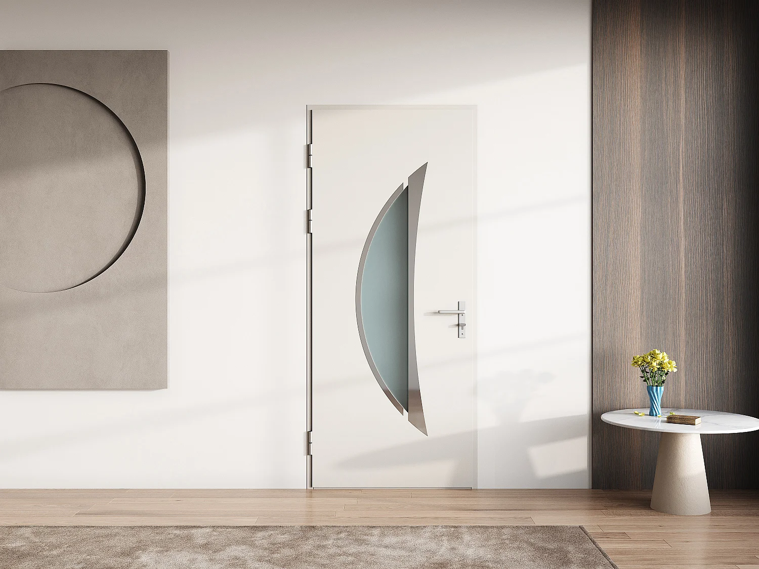 Eingangstür mit Türanschlag rechts - 218 x 96 cm - Aluminium - Anthrazit - DATELO