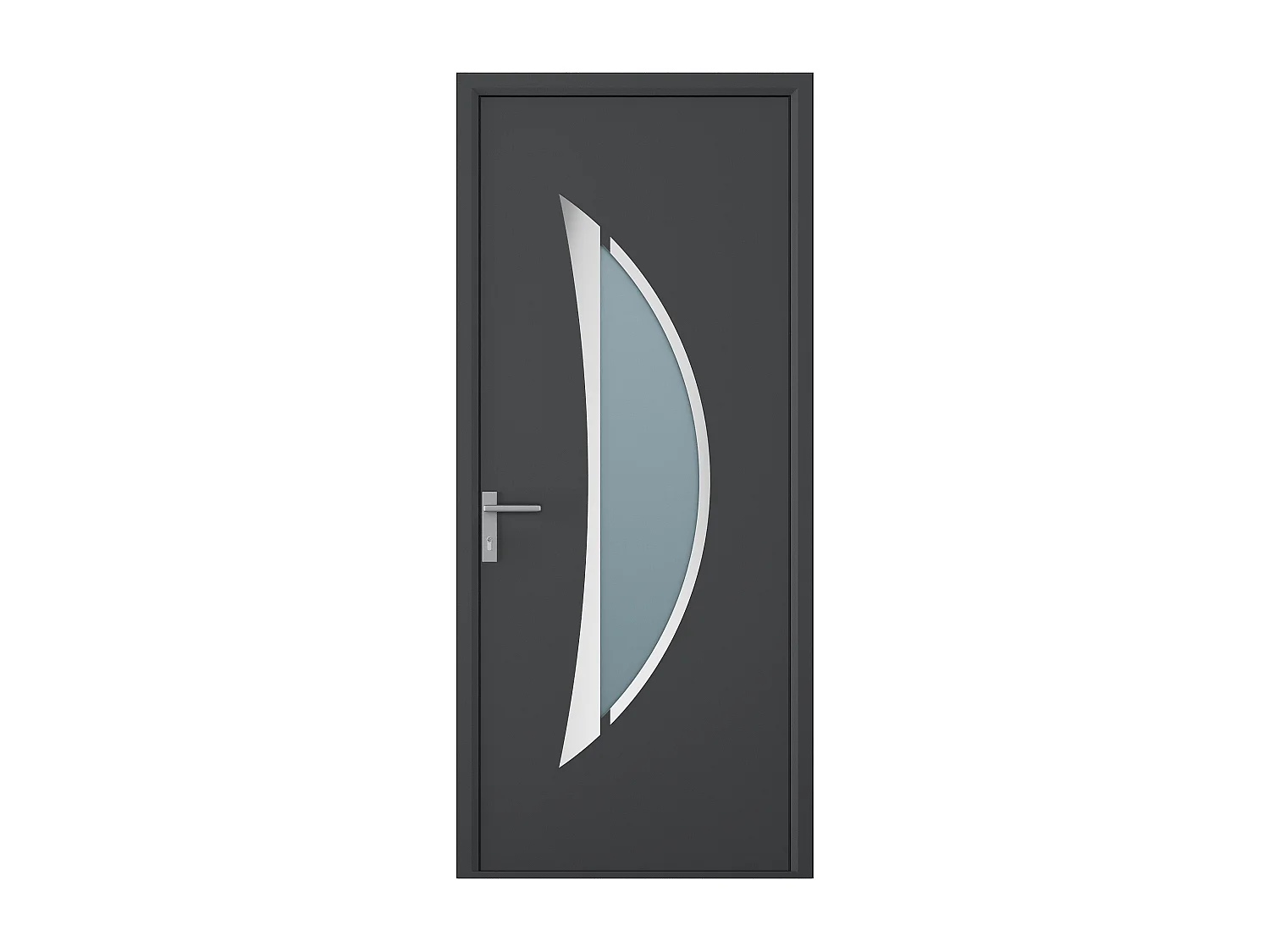 Porte d'entrée en aluminium H218 x L96 cm anthracite - poussant droit - DATELO