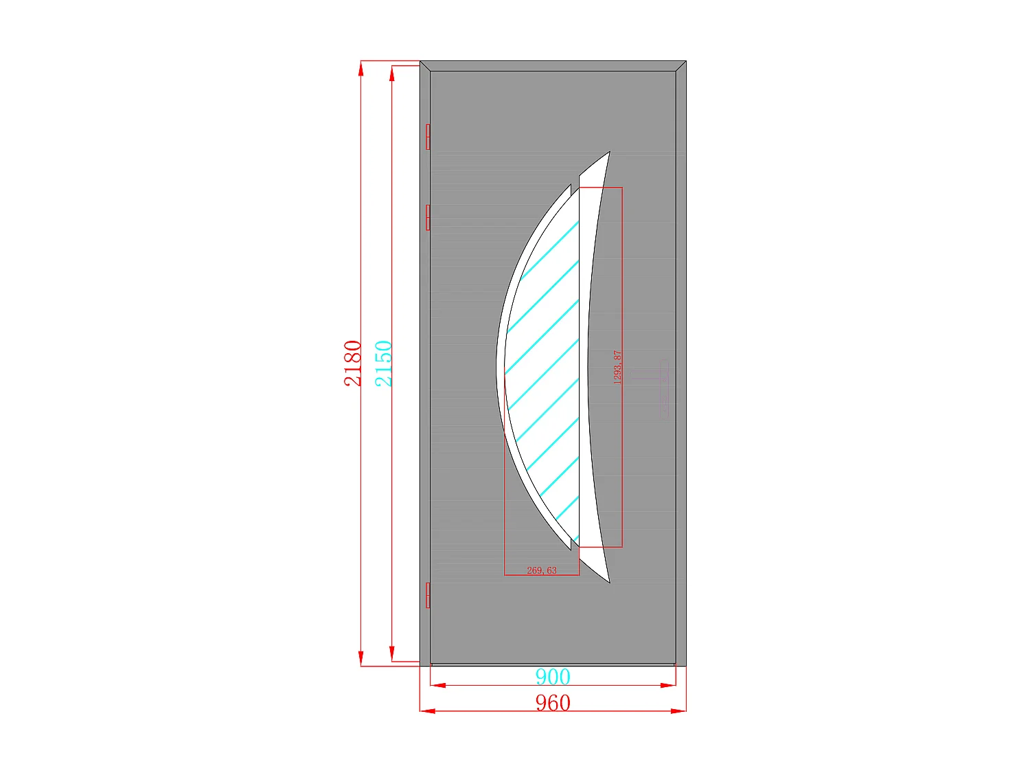 Porte d'entrée en aluminium H218 x L96 cm anthracite - poussant droit - DATELO