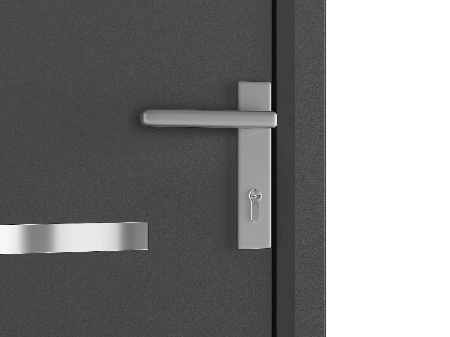 Porte d'entrée en aluminium H218 x L96 cm anthracite - poussant gauche - AMARES