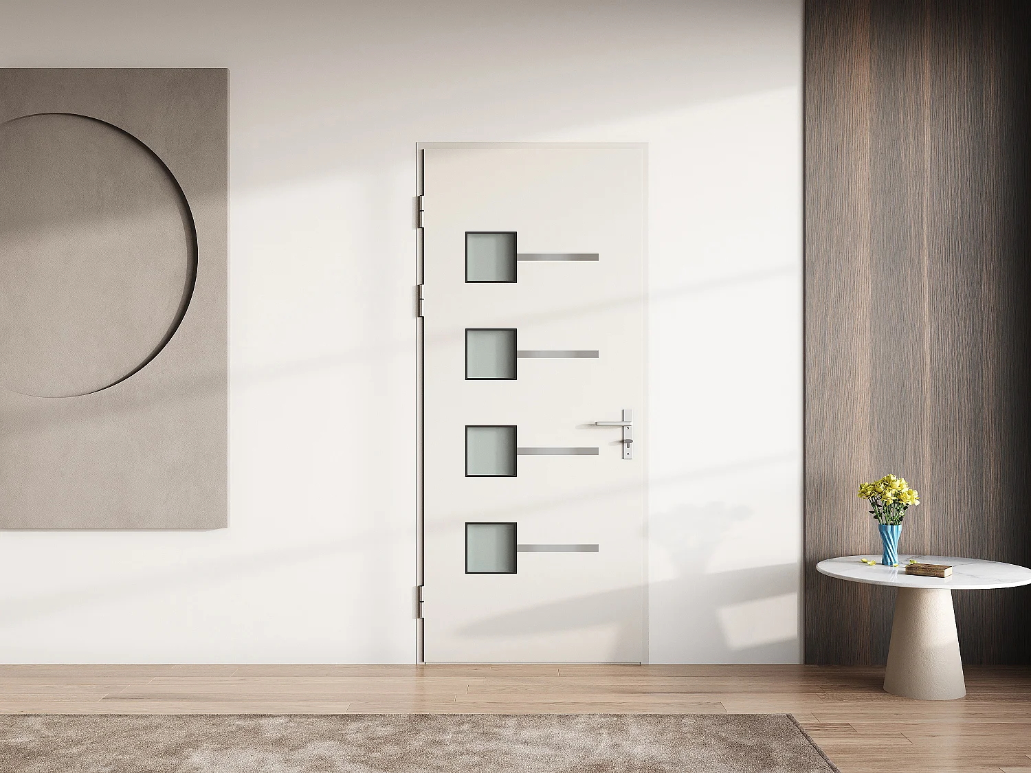 Eingangstür mit Türanschlag rechts - 218 x 96 cm - Aluminium - Anthrazit - AMARES