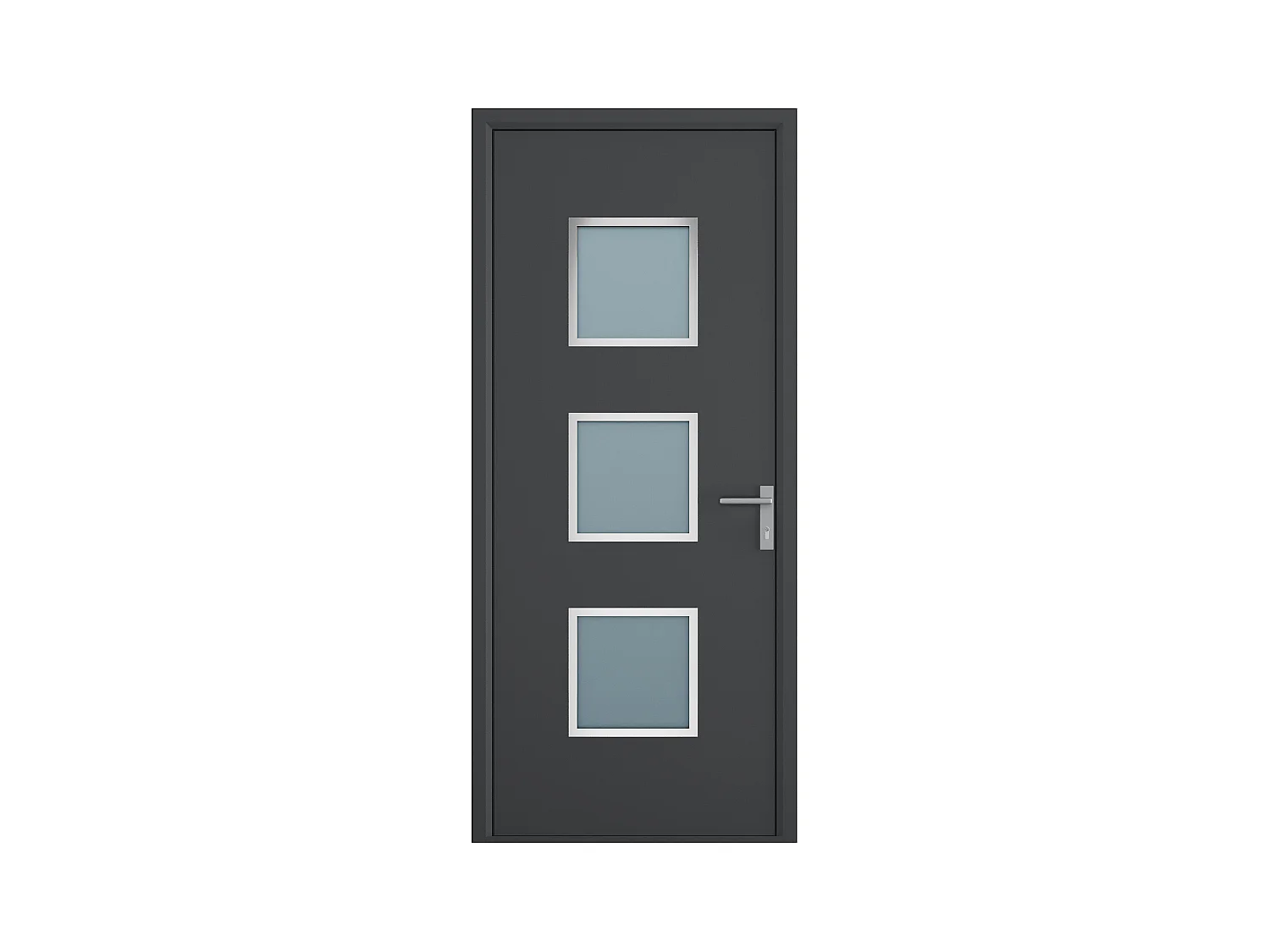 Porte d'entrée en aluminium H218 x L96 cm anthracite - poussant gauche - ROSILVA