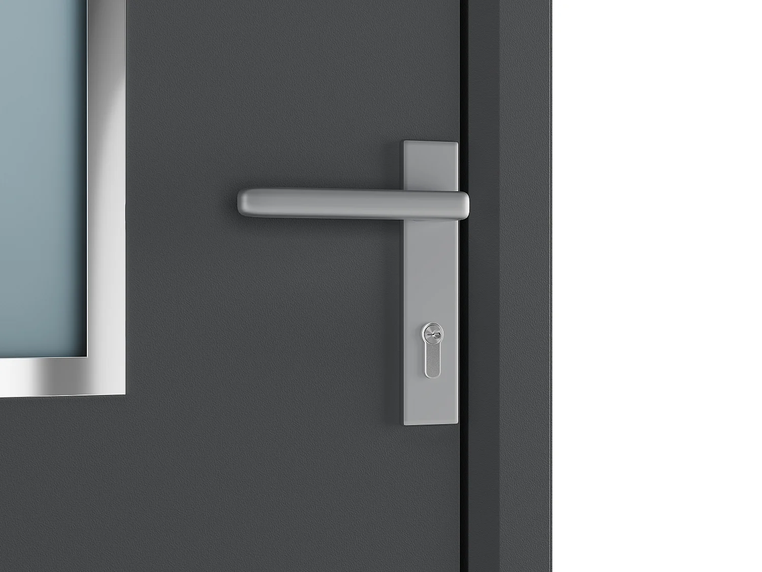 Aluminiumytterdörr H218 x B96 cm antracit - vänsterhängd - ROSILVA