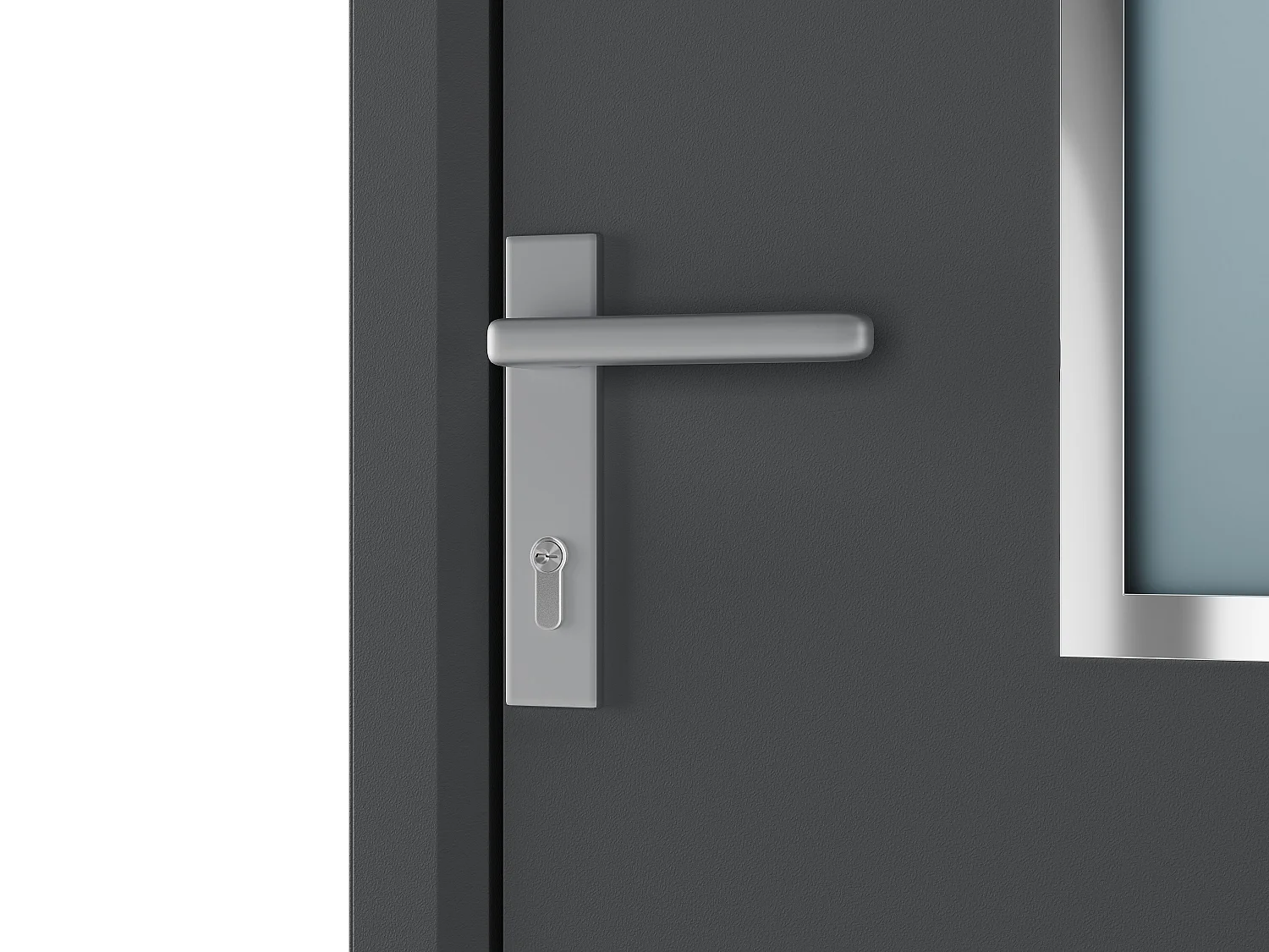 Porta de entrada em alumínio A218 x C96 cm antracite, abertura direita - ROSILVA