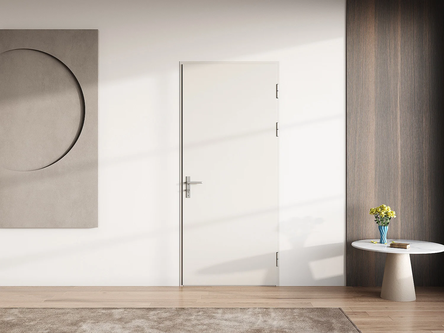 Porte d'entrée en aluminium H218 x L96 cm blanc - poussant gauche - ISALINA