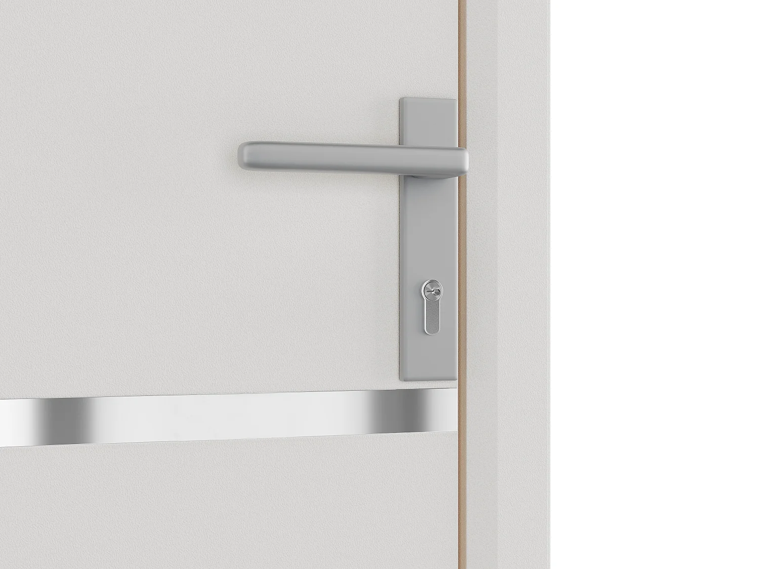 Voordeur van aluminium H218 x L96 cm, wit - Links openslaand - ISALINA