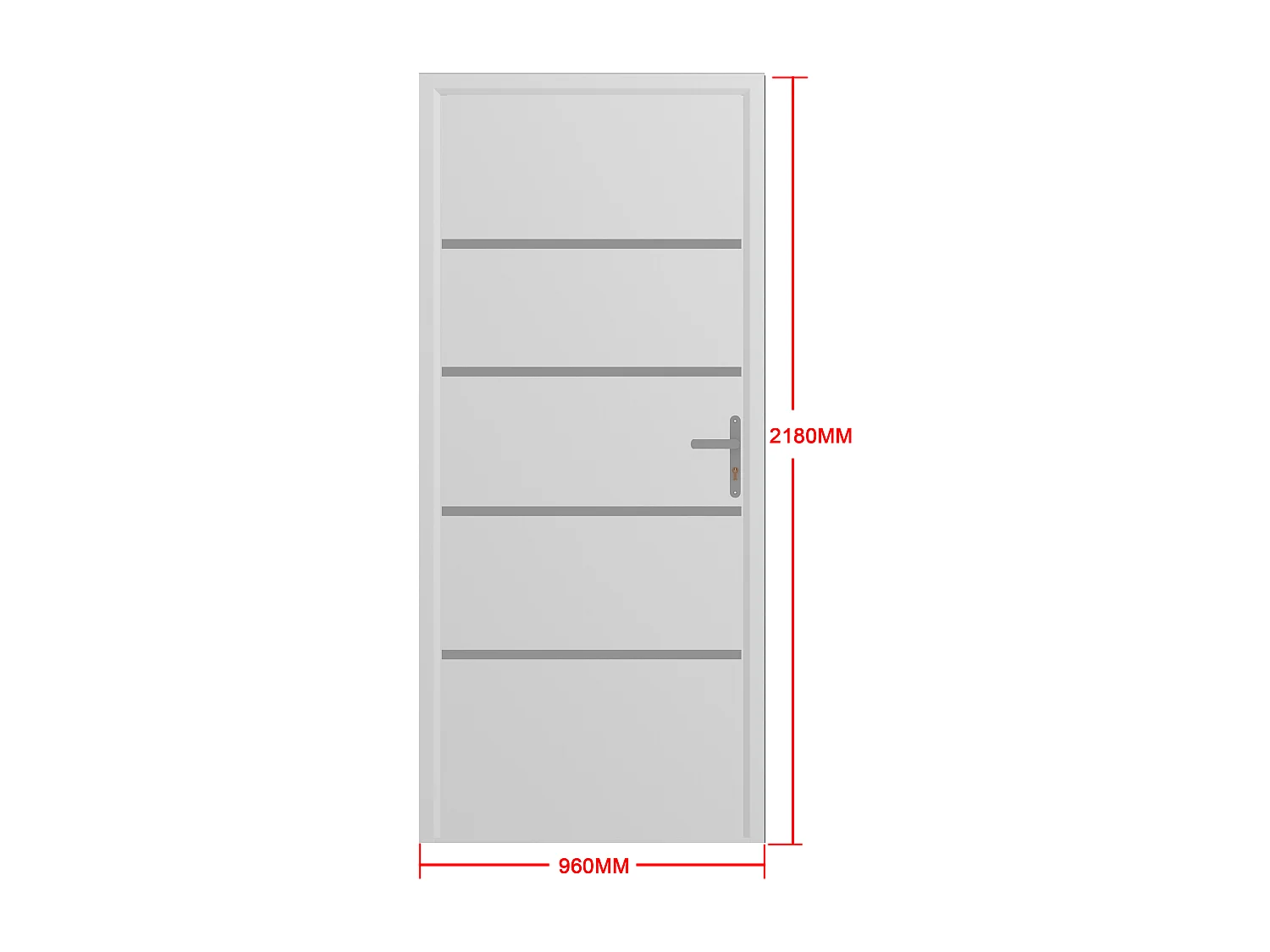 Voordeur van aluminium H218 x L96 cm, wit - Links openslaand - ISALINA
