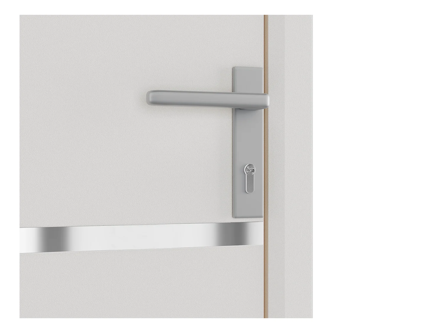 Drzwi zewnętrzne z białego aluminium wys. 218 x szer. 96 cm - prawe - ISALINA