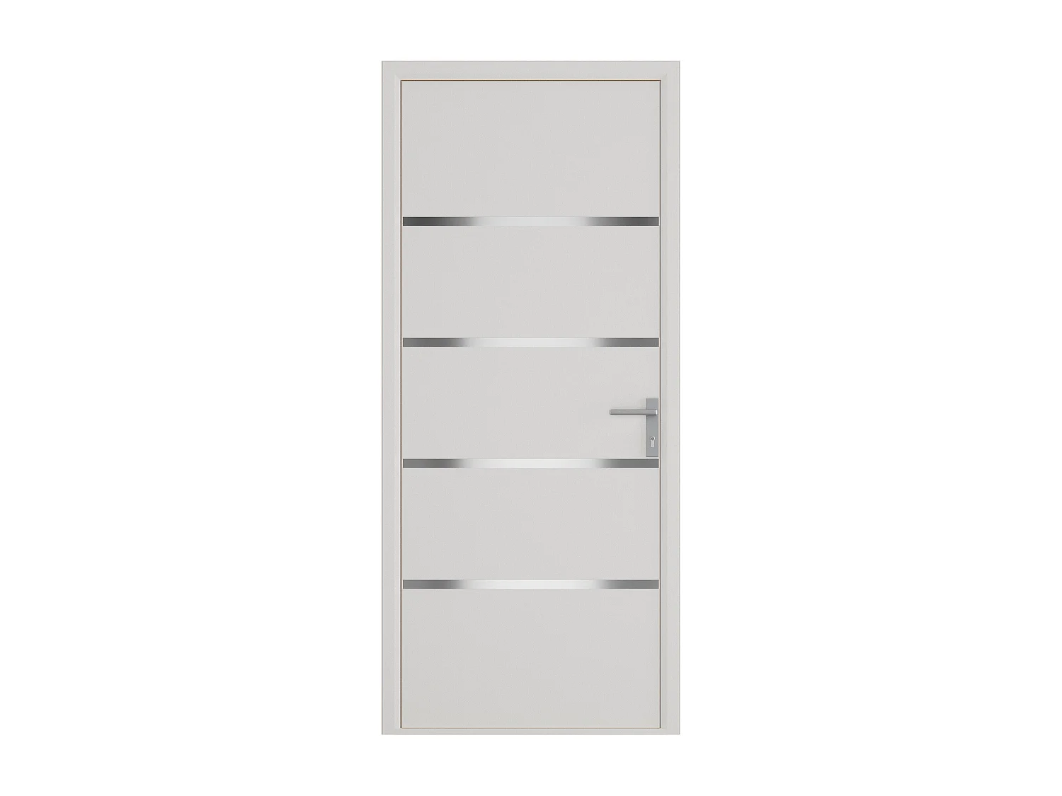 Porte d'entrée en aluminium H218 x L96 cm blanc - poussant gauche - ISALINA