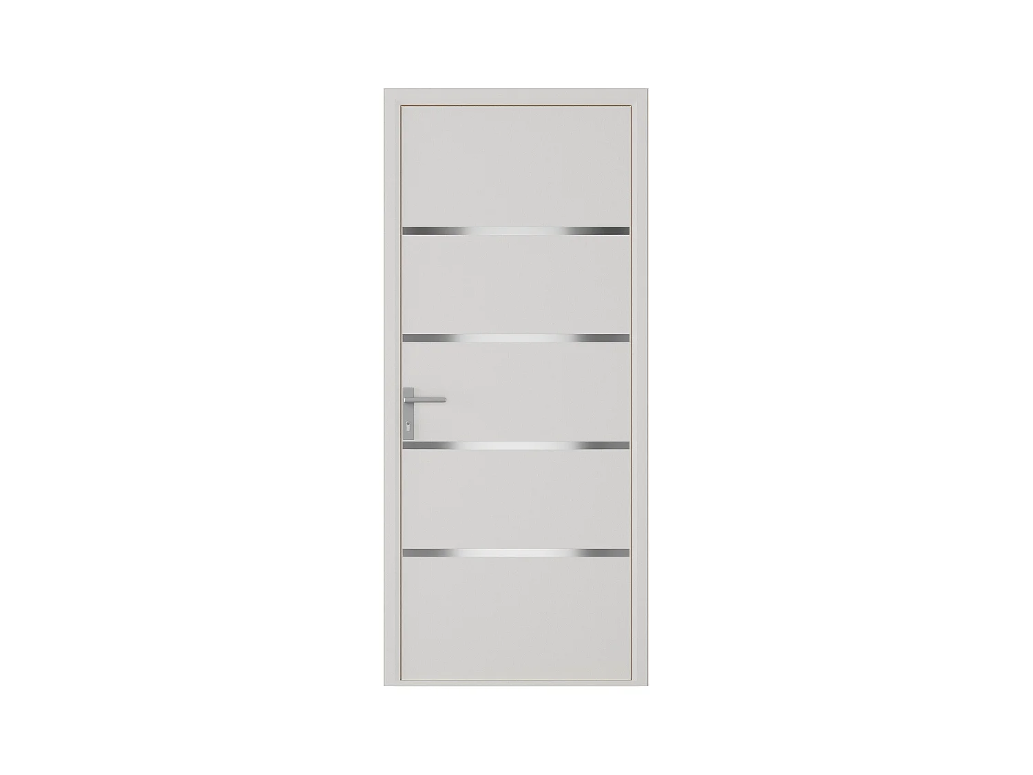 Porte d'entrée en aluminium H218 x L96 cm blanc - poussant droit - ISALINA