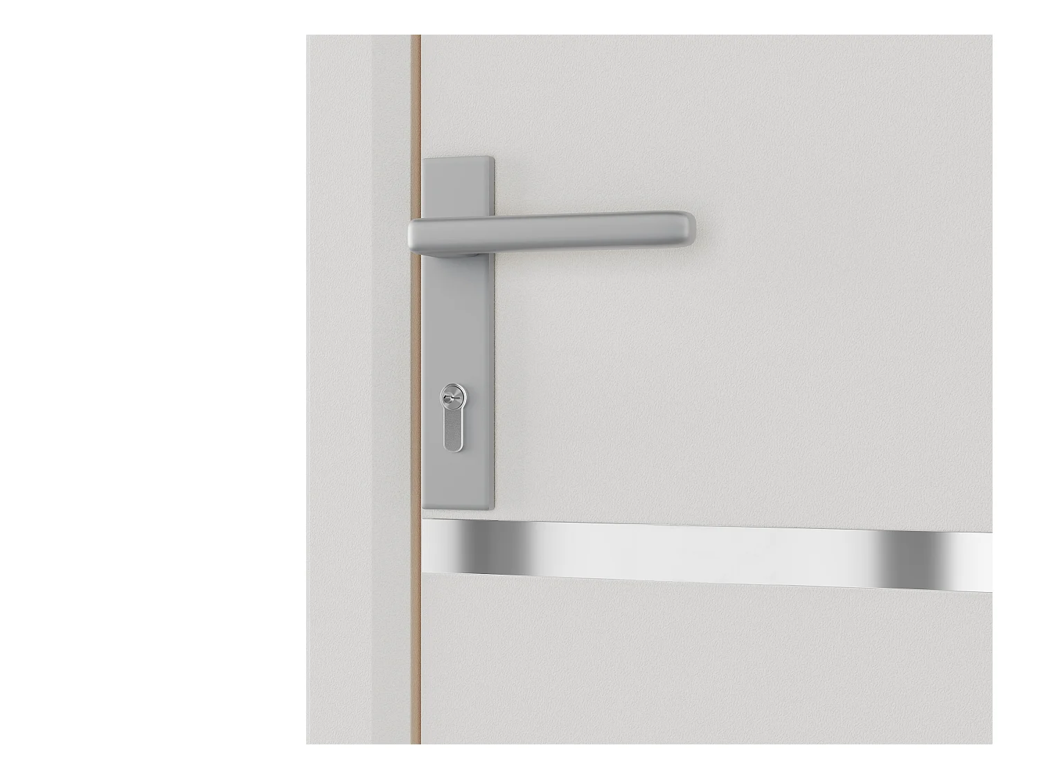 Porte d'entrée en aluminium H218 x L96 cm blanc - poussant droit - ISALINA