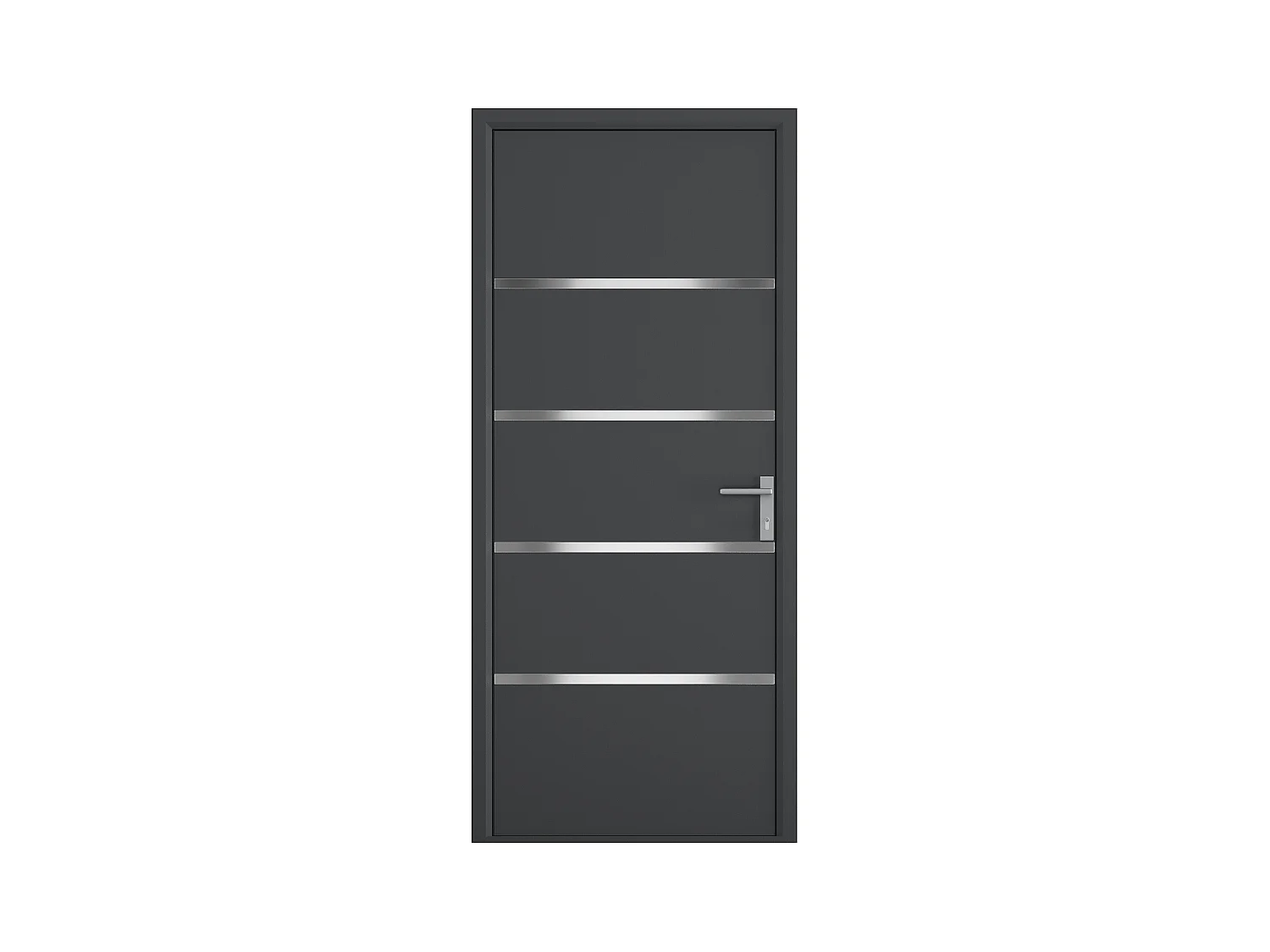 Porte d'entrée en aluminium H218 x L96 cm anthracite - poussant gauche - ISALINA