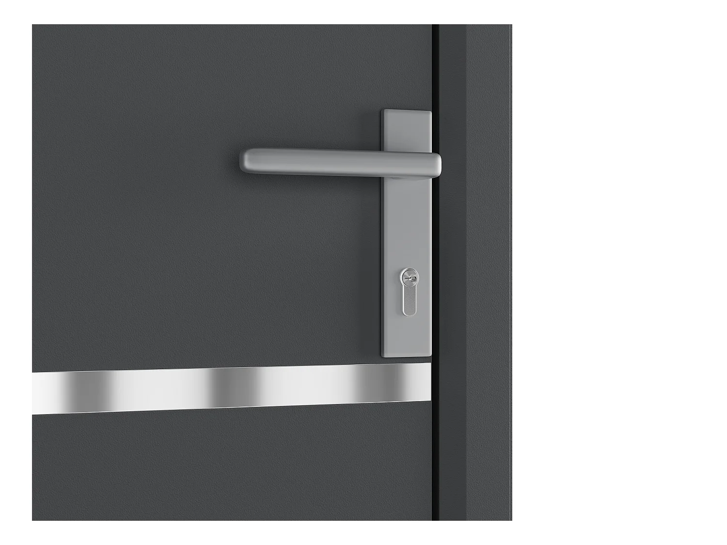 Porte d'entrée en aluminium H218 x L96 cm anthracite - poussant gauche - ISALINA