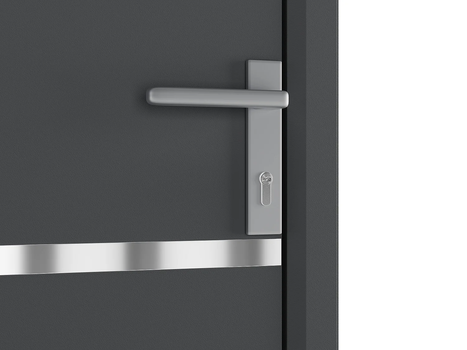 Porte d'entrée en aluminium H218 x L96 cm anthracite - poussant gauche - ISALINA