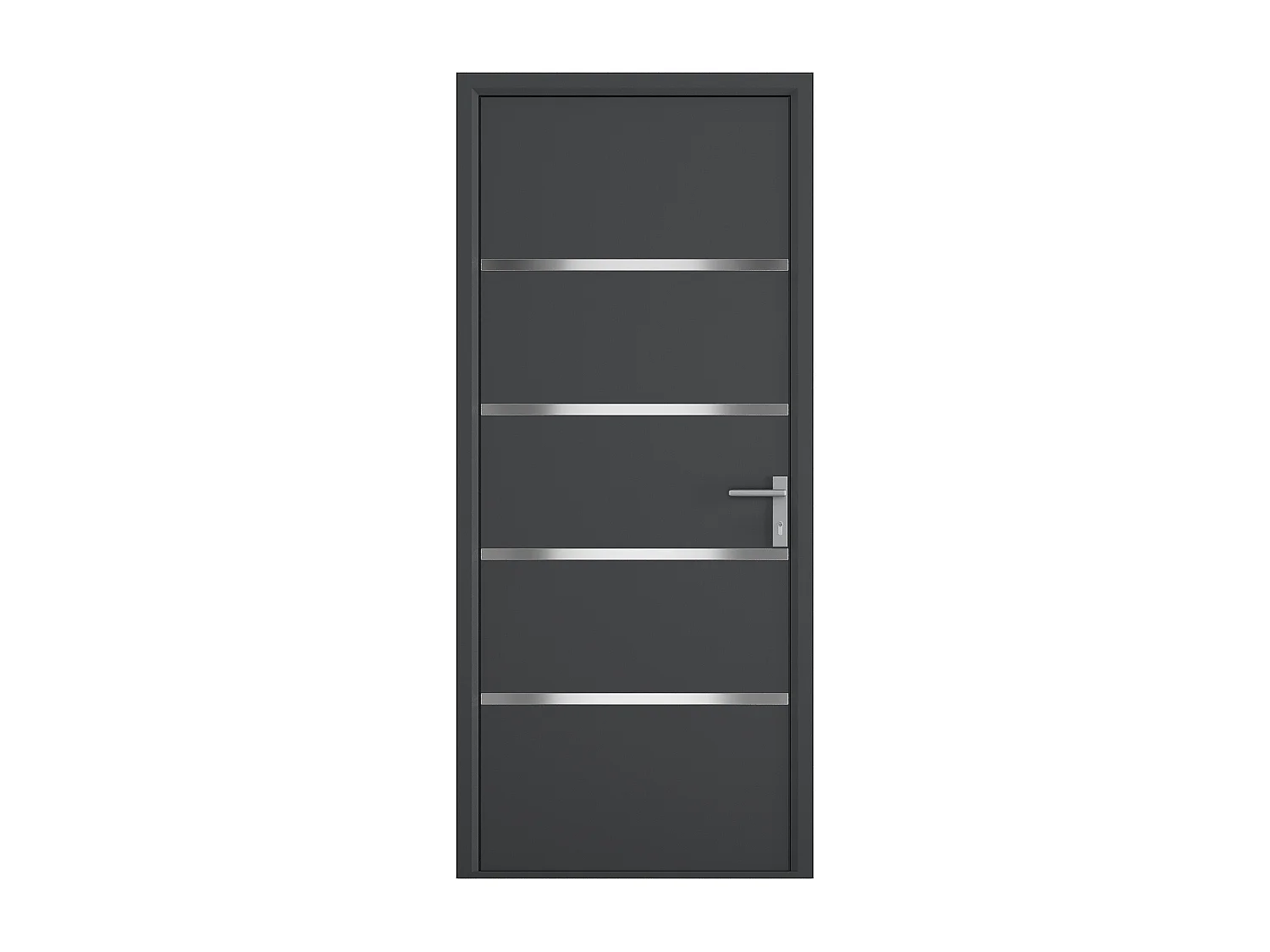 Porte d'entrée en aluminium H218 x L96 cm anthracite - poussant gauche - ISALINA