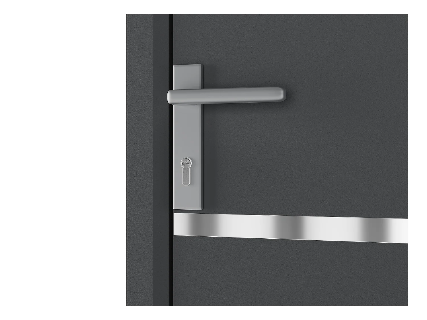 Voordeur van aluminium H218 x L96 cm, antraciet - Rechts openslaand - ISALINA