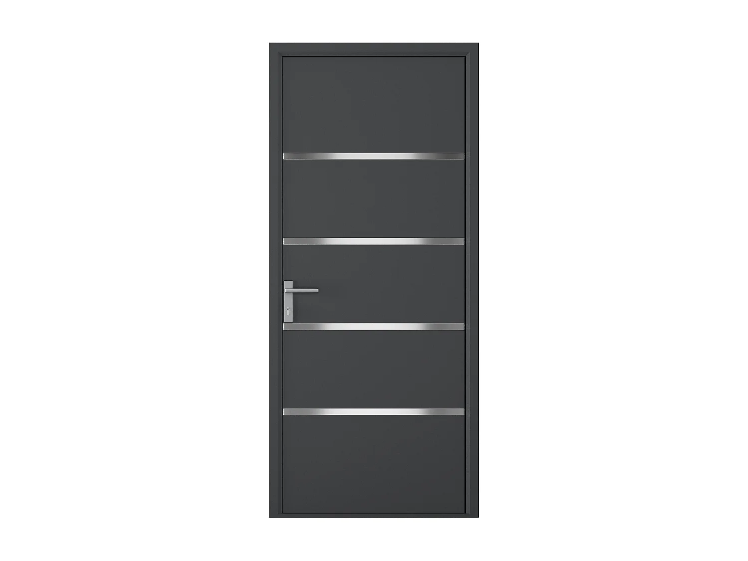 Porte d'entrée en aluminium H218 x L96 cm anthracite - poussant droit - ISALINA