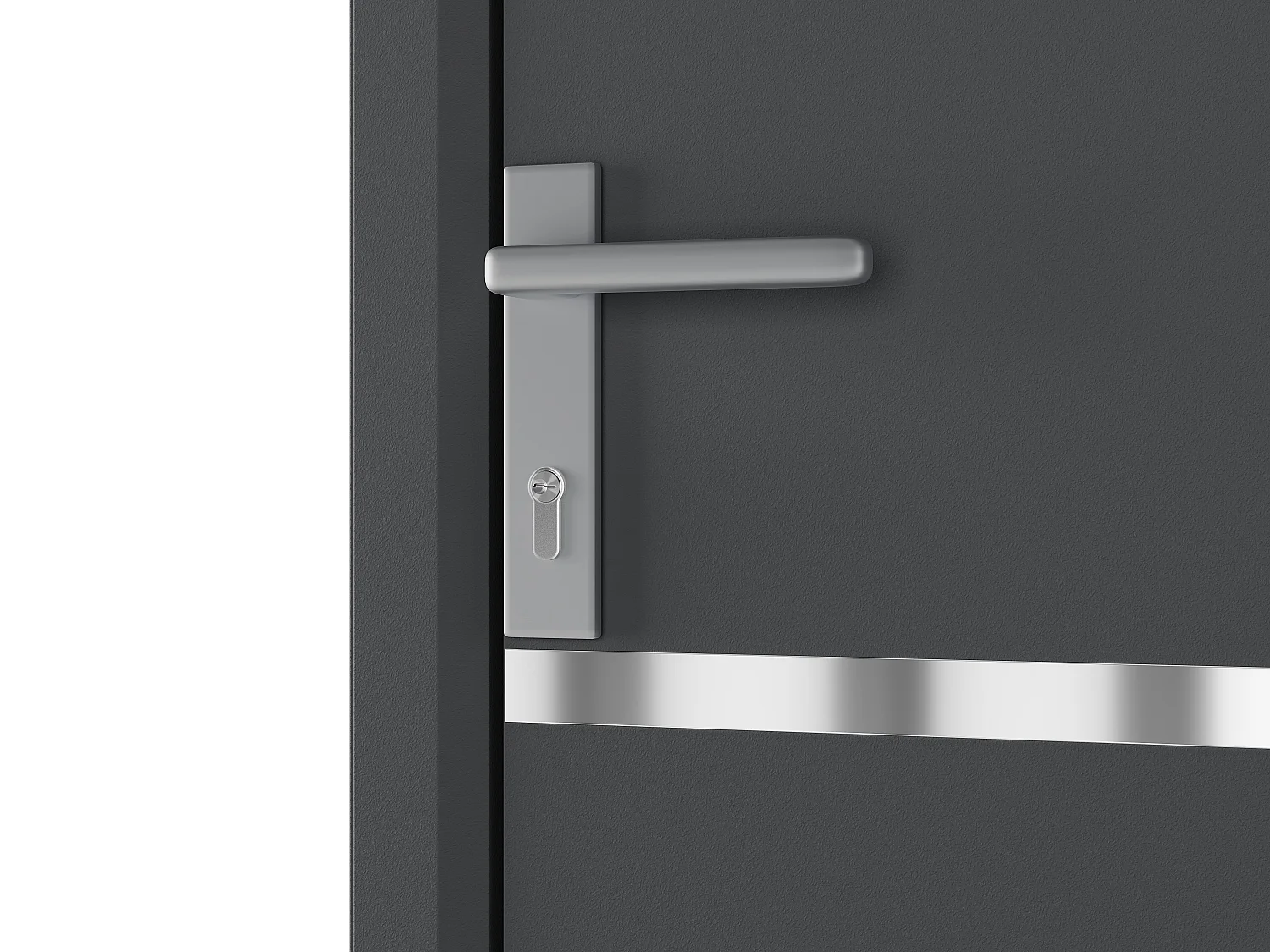 Porte d'entrée en aluminium H218 x L96 cm anthracite - poussant droit - ISALINA