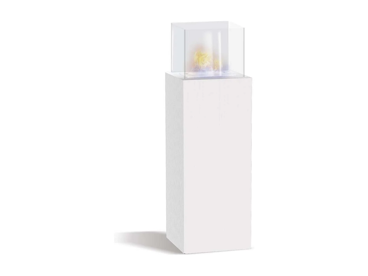 Marcantonio - Cheminée au bioéthanol autoportante, à poser au sol, dimensions 40x40xH112 cm, blanc