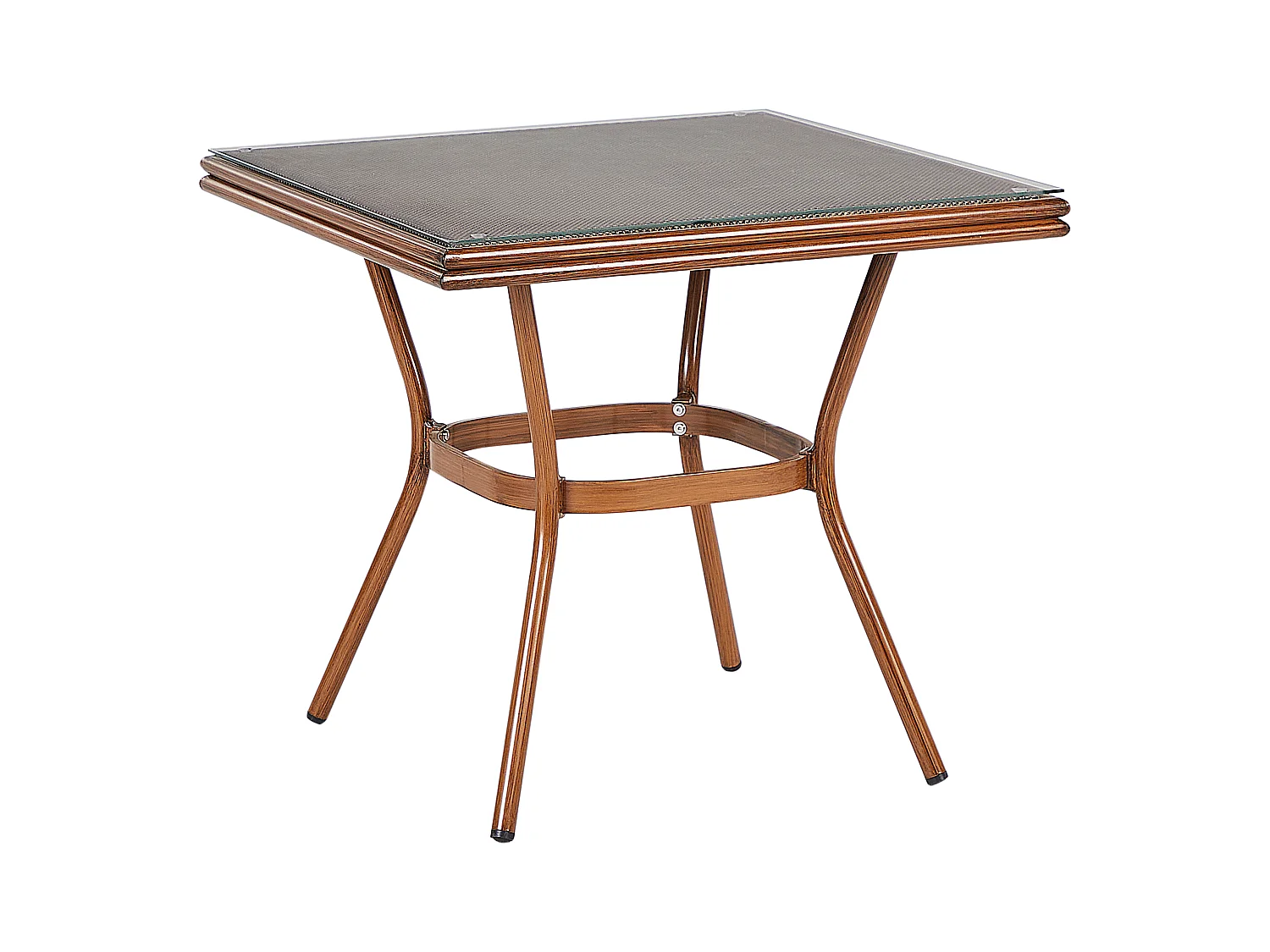 Table de salle à manger de jardin CASPRI II 80 cm 80 cm Verre Gris