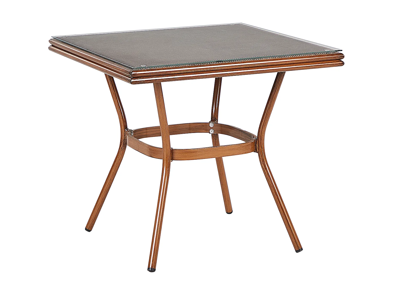 Table de salle à manger de jardin CASPRI II 80 cm 80 cm Verre Gris