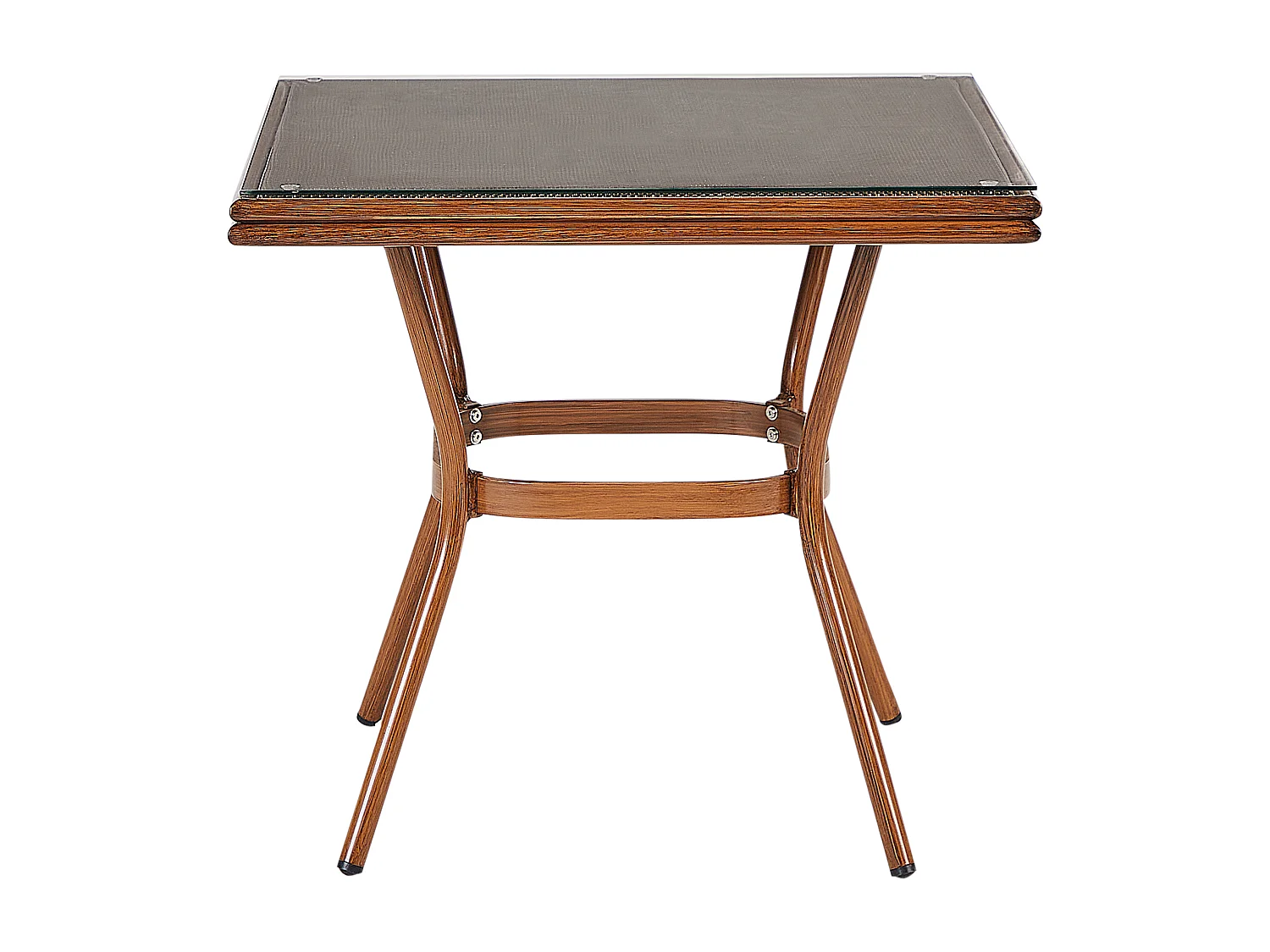 Table de salle à manger de jardin CASPRI II 80 cm 80 cm Verre Gris