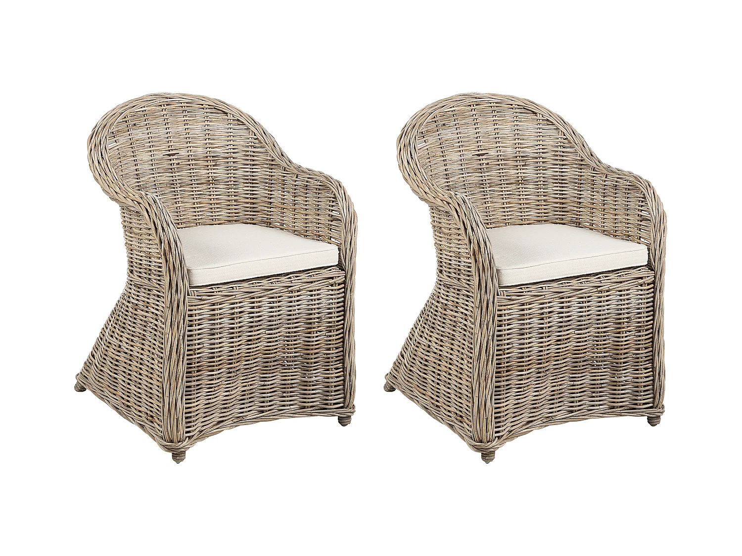 Lot de 2 chaises de jardin en rotin naturel SUSUA II