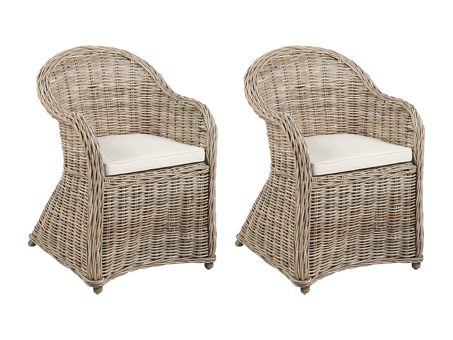 Lot de 2 chaises de jardin en rotin naturel SUSUA II