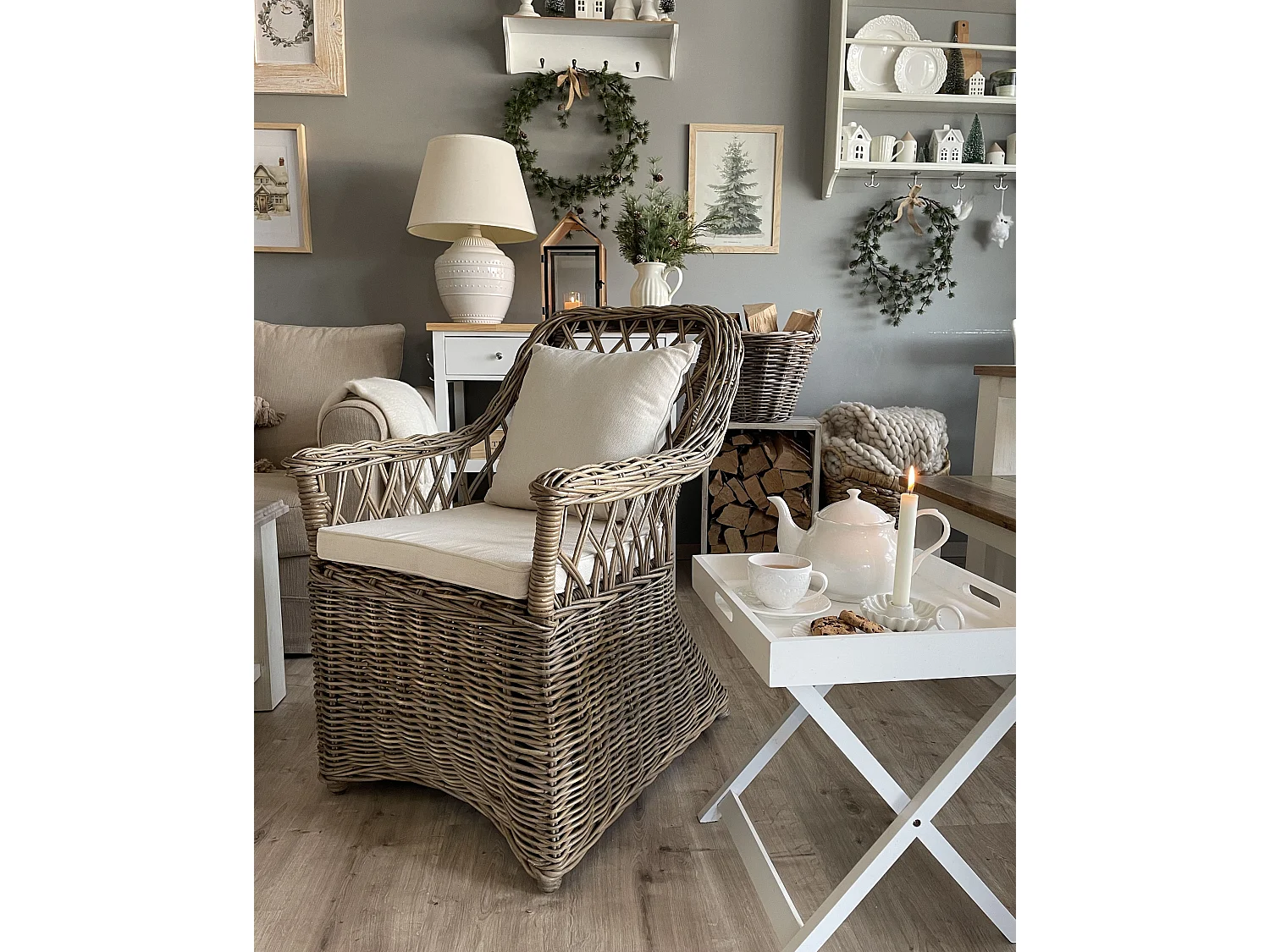 Chaise de jardin en rotin naturel MAROS II