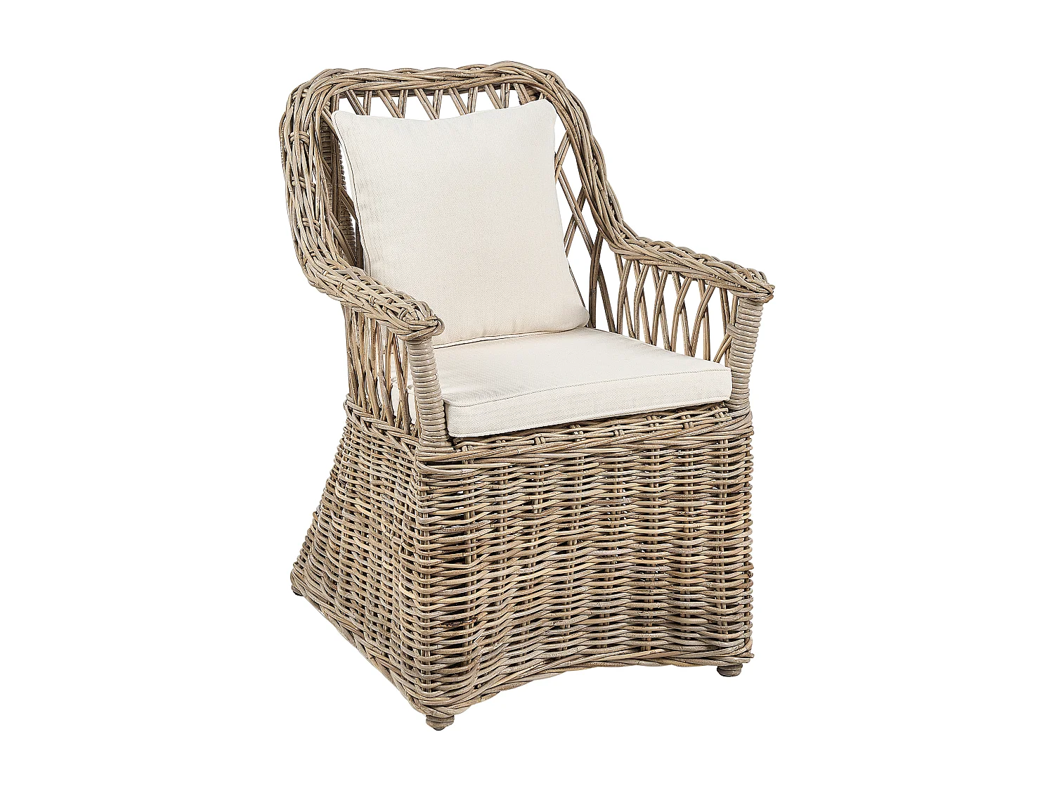 Lot de 2 chaises de jardin en rotin naturel MAROS II