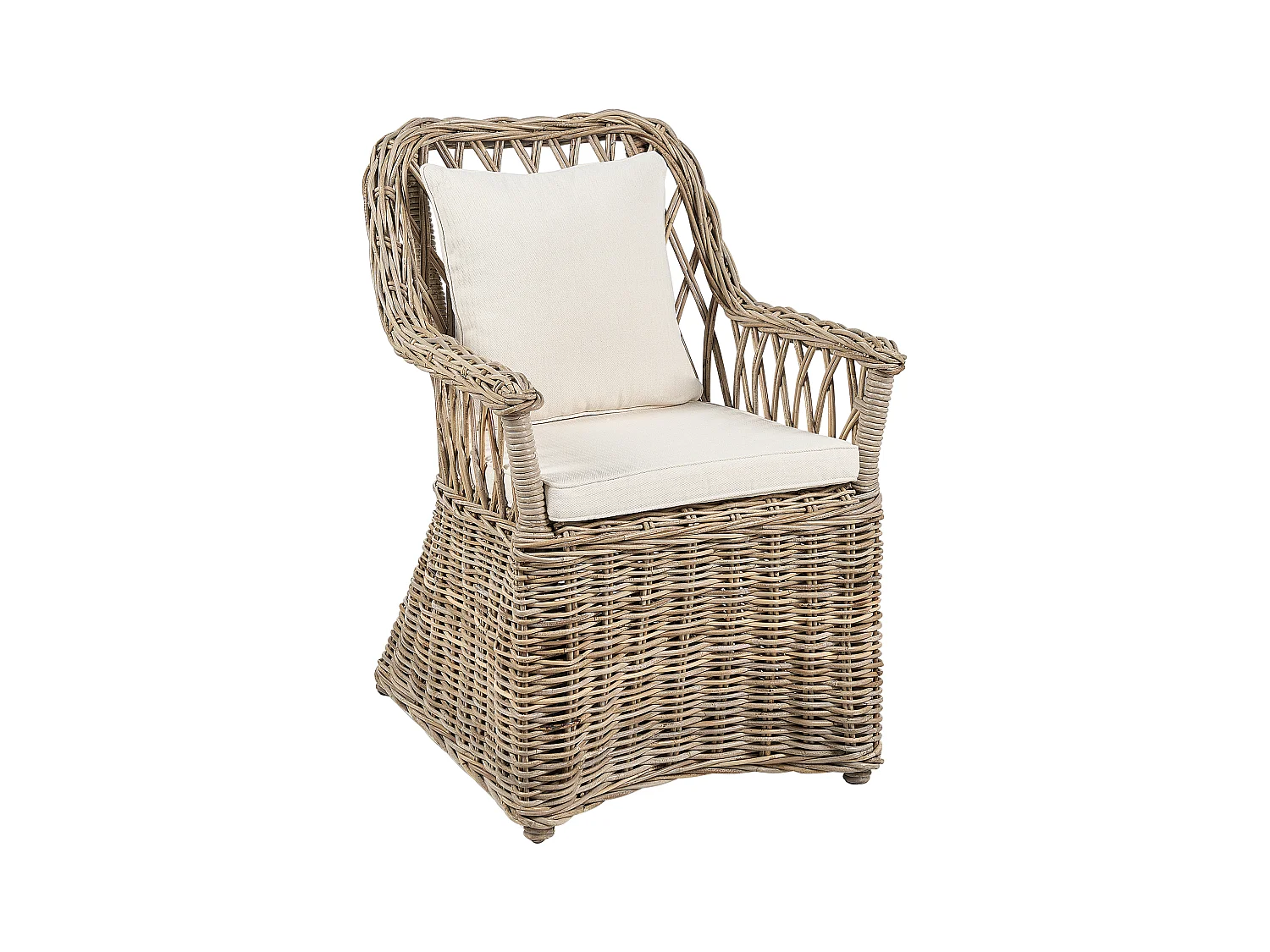Lot de 2 chaises de jardin en rotin naturel MAROS II
