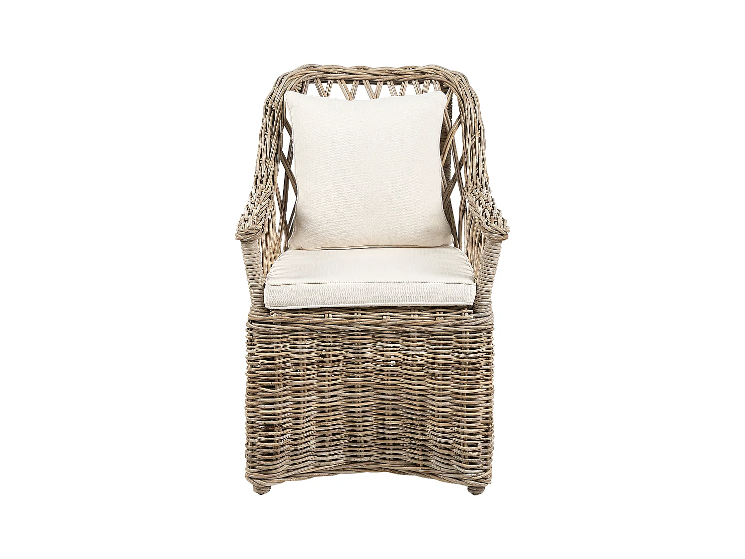 Lot de 2 chaises de jardin en rotin naturel MAROS II