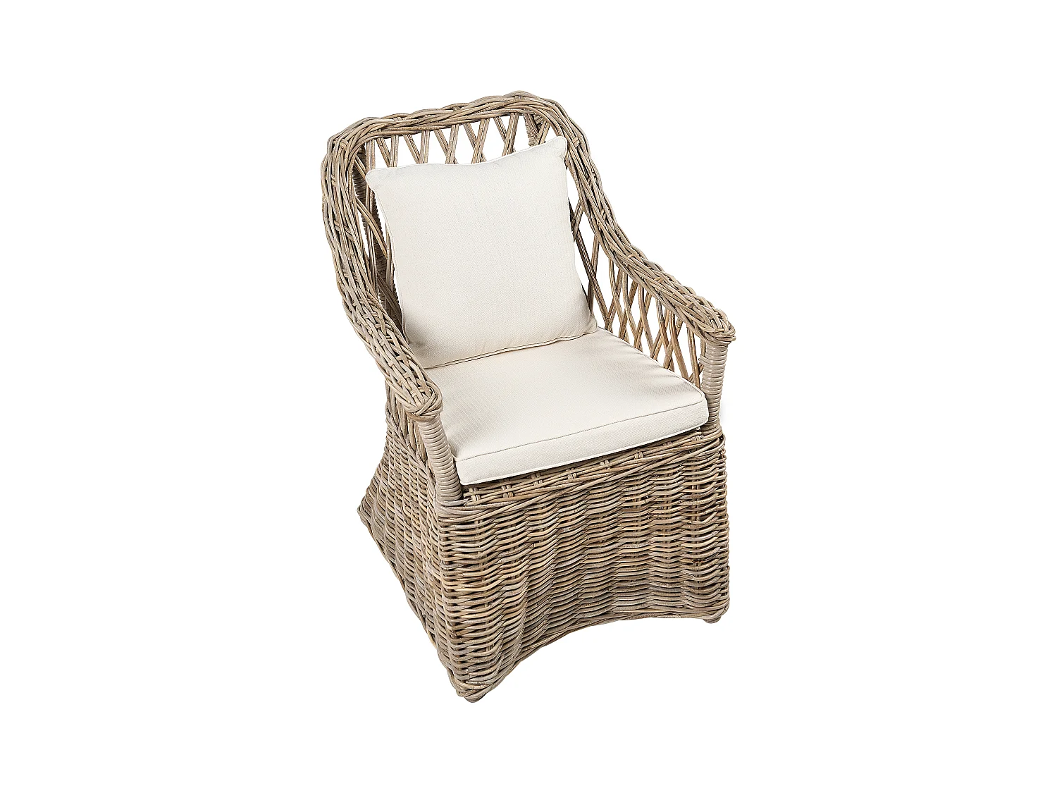 Lot de 2 chaises de jardin en rotin naturel MAROS II