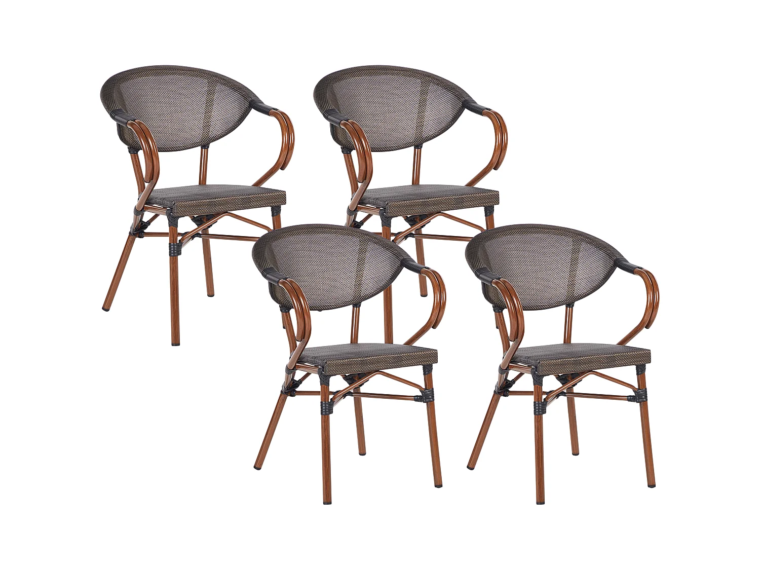 Lot de 4 chaises de jardin CASPRI II Métal Gris