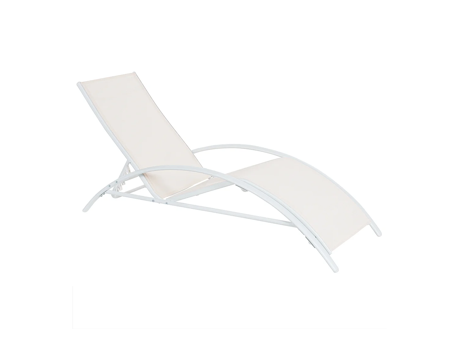 Klappbare Gartenliege mit verstellbarer Rückenlehne Stahlrahmen beige Gaeta