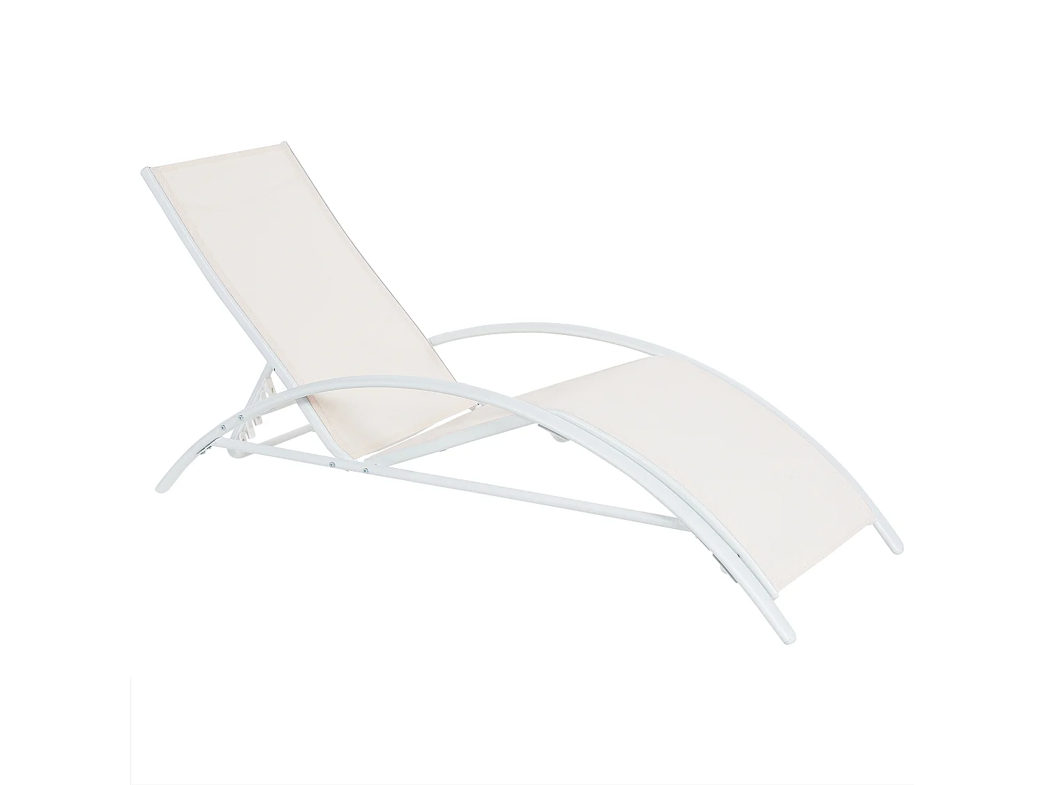 Klappbare Gartenliege mit verstellbarer Rückenlehne Stahlrahmen beige Gaeta