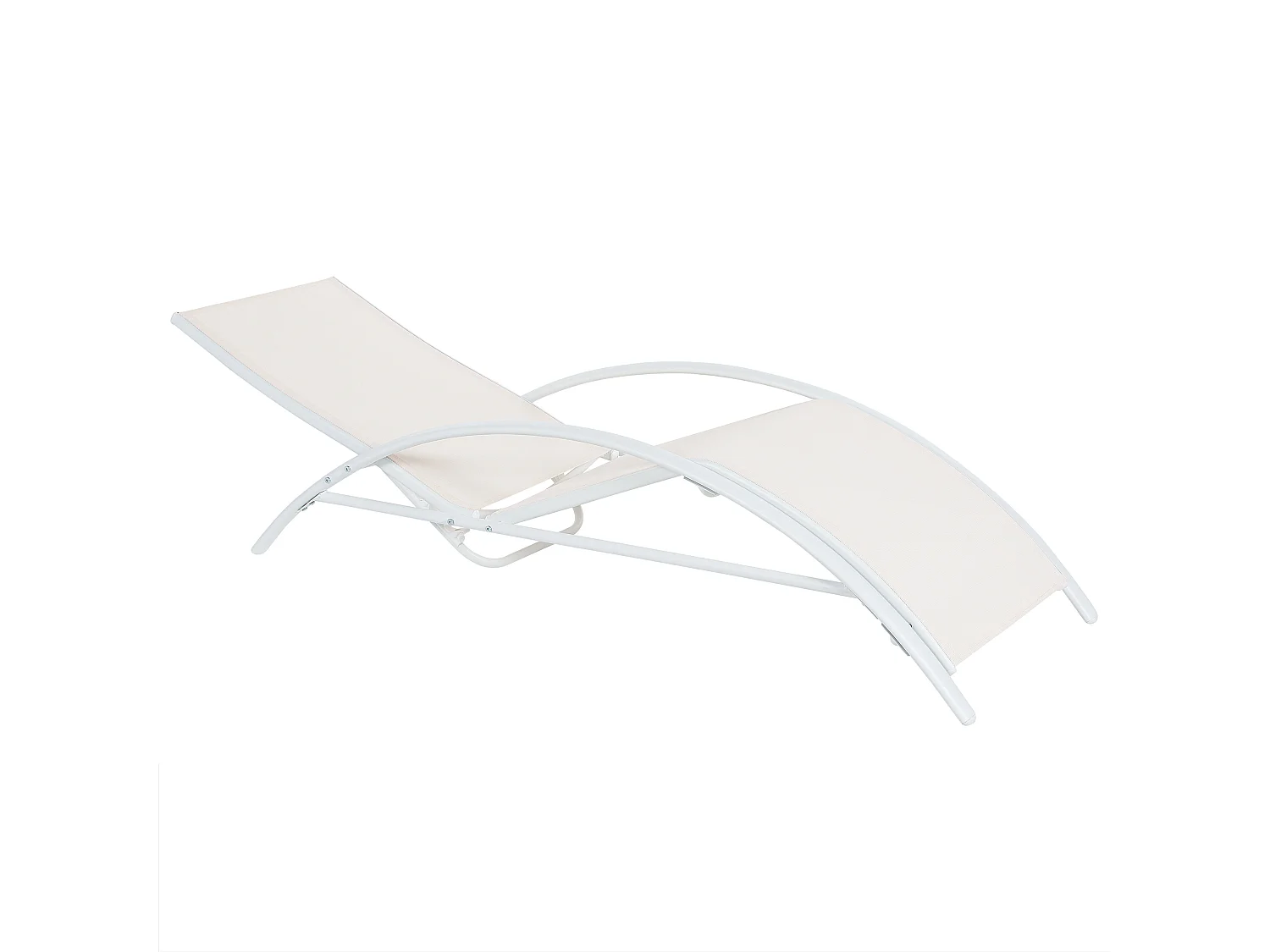 Klappbare Gartenliege mit verstellbarer Rückenlehne Stahlrahmen beige Gaeta