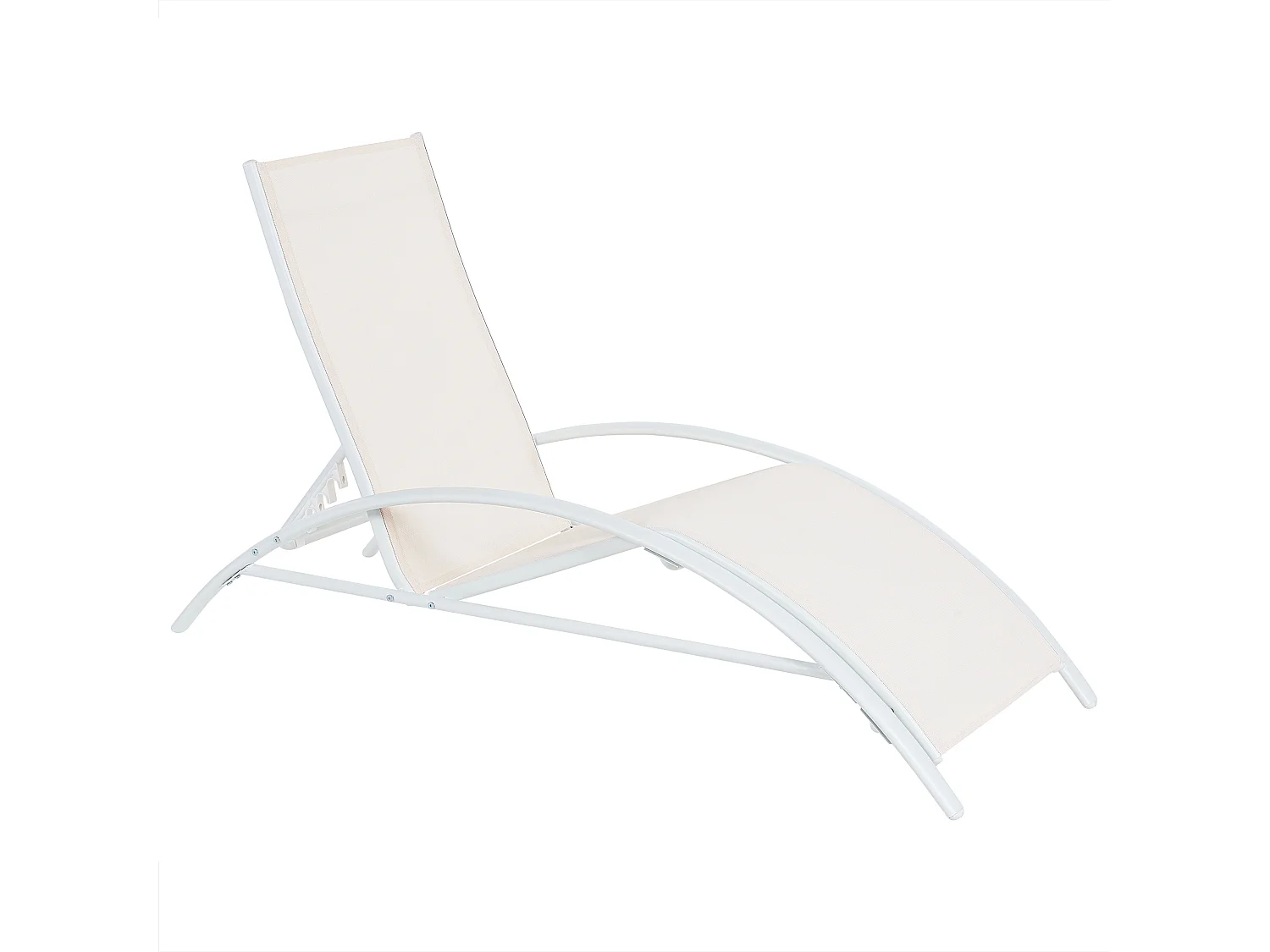 Klappbare Gartenliege mit verstellbarer Rückenlehne Stahlrahmen beige Gaeta