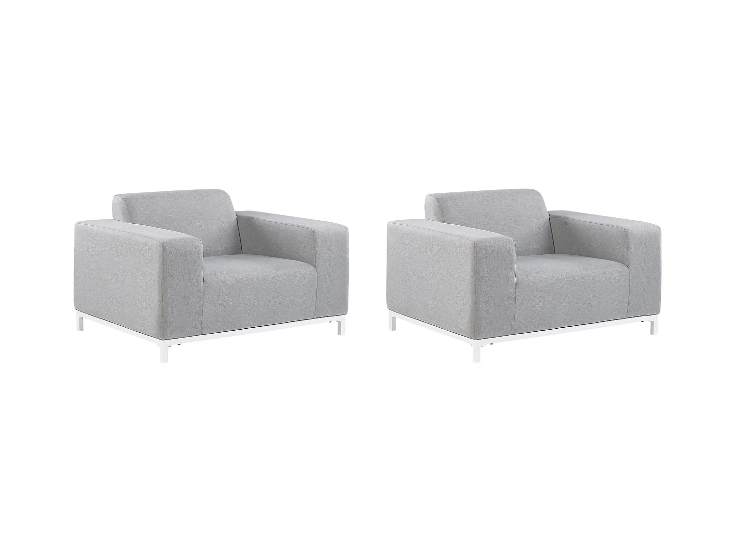 Ensemble de 2 fauteuils de jardin ROVIGO Tissu Gris clair